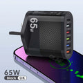 65W USB Charger 6 Ports Fast Charging PD Type C Charger Adpapter For iPhone Xiaomi Huawei Samsung QC 3.0 Fast Charge PD Charger