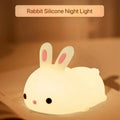 LED Rabbit Silicone Night Light Rechargeable Soft Light Kids Birthday Gift  Sleep Companionship Night Light Bedroom Decoration
