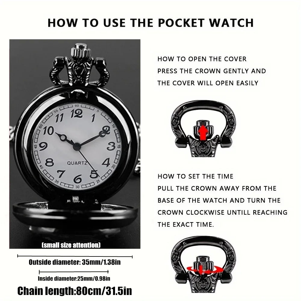 Exquisite Cool Motorbike Route 66 The Mother Road Pattern Pocket Watch Design, Precise Quartz Movement Watch Gift for Male Kids