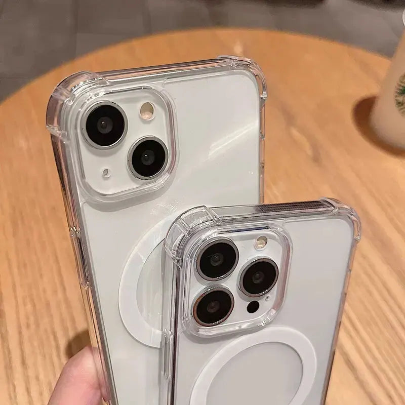 For iPhone 17 ProMax Transparent For Magsafe Magnetic Case for iPhone 17 16 15 14 13 12 11 X XR XS Max Pro Plus Shockproof Cover