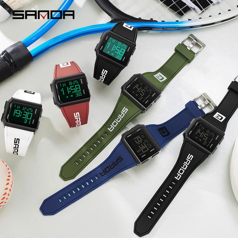 SANDA Brand Men's Watches Fashion Casual Watch for Men Sport LED Digital Wristwatch Waterproof Military Clock Relogio Masculino