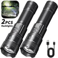 High Strong Power Led Flashlights 300000LM Tactical Torch with Display Light USB Charging Camping Fishing Defensa Zoom Lantern