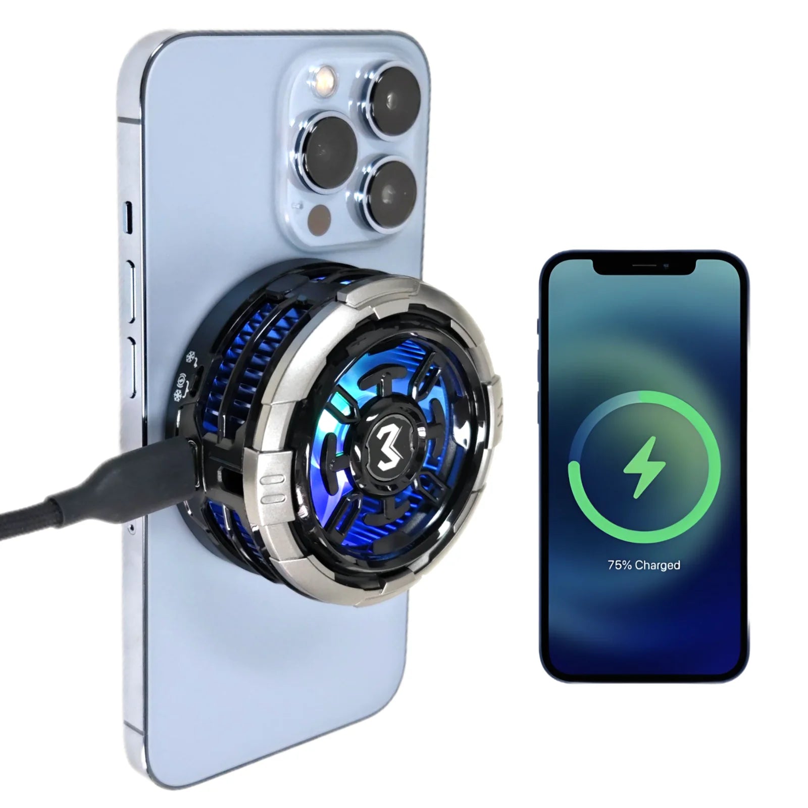 MEMO CX08, Phone Cooler and Wireless Charger, Semiconductor-Based Cooling Fan, Radiator for iPhone & Android Phones