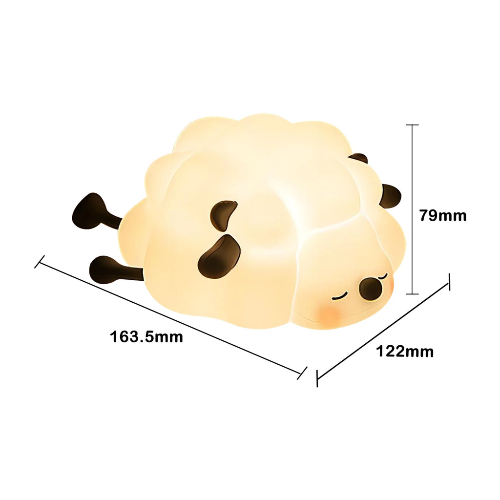 Cute Silicone Night Lights Sheep Cartoon Bedroom Lamp for Children's Room Decor Rechargeable Timing Dimming Sleep Night Light