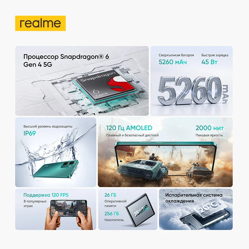 [Fast Shipping] realme P3 5G Smartphone Snapdragon® 6 Gen 4 Chipset 5260mAh Battery 45W Charge 6.67" 120Hz AMOLED Display NFC