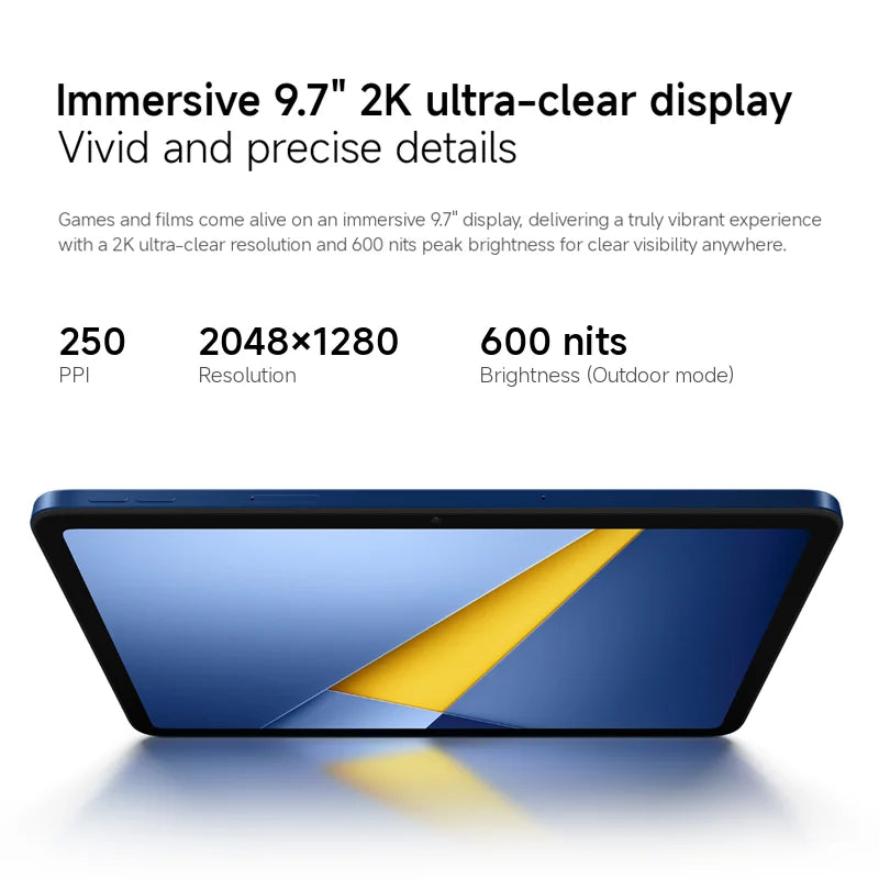 Newest POCO Pad C1 Global Version Tablet 9.7" 2K 120Hz crystal-clear display 7600mAh battery 18W Snapdragon® 6s 4G Gen 2