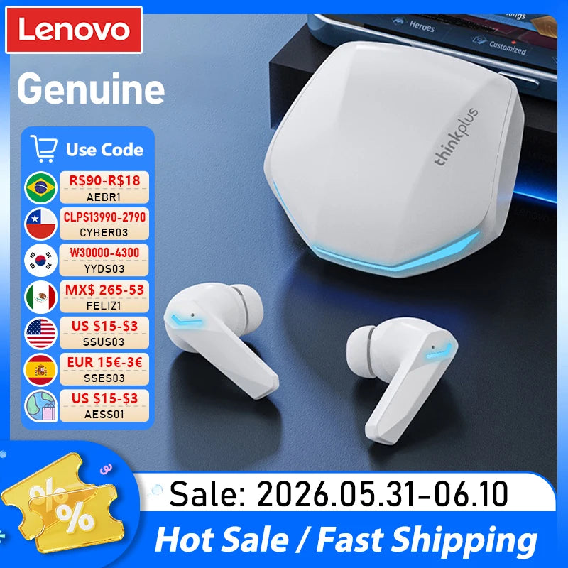 Choice Lenovo GM2 Pro TWS Wireless Bluetooth V5.3 Earphone HD Call Low Latency Headphones Dual Mode Music Gaming Earbuds GM2PRO