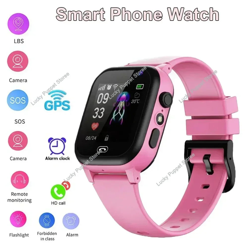 Kids Smart Watch SOS GPS Location Video Call 2G Sim Card For Children SmartWatch Camera Waterproof Watch For Boys Girls