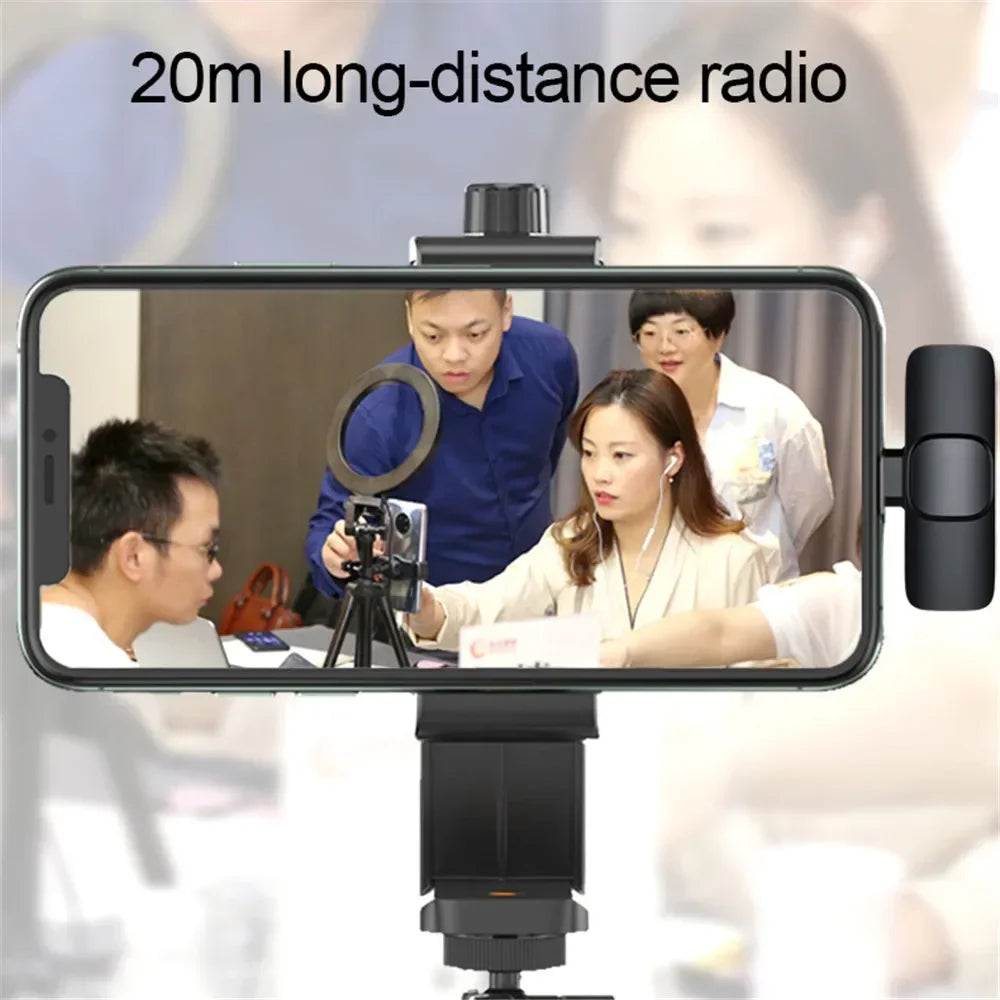 2.4G Wireless Lavalier Microphone Audio Video Recording Mini Mic For iPhone Android Live Broadcast Gaming Phone With Receiver