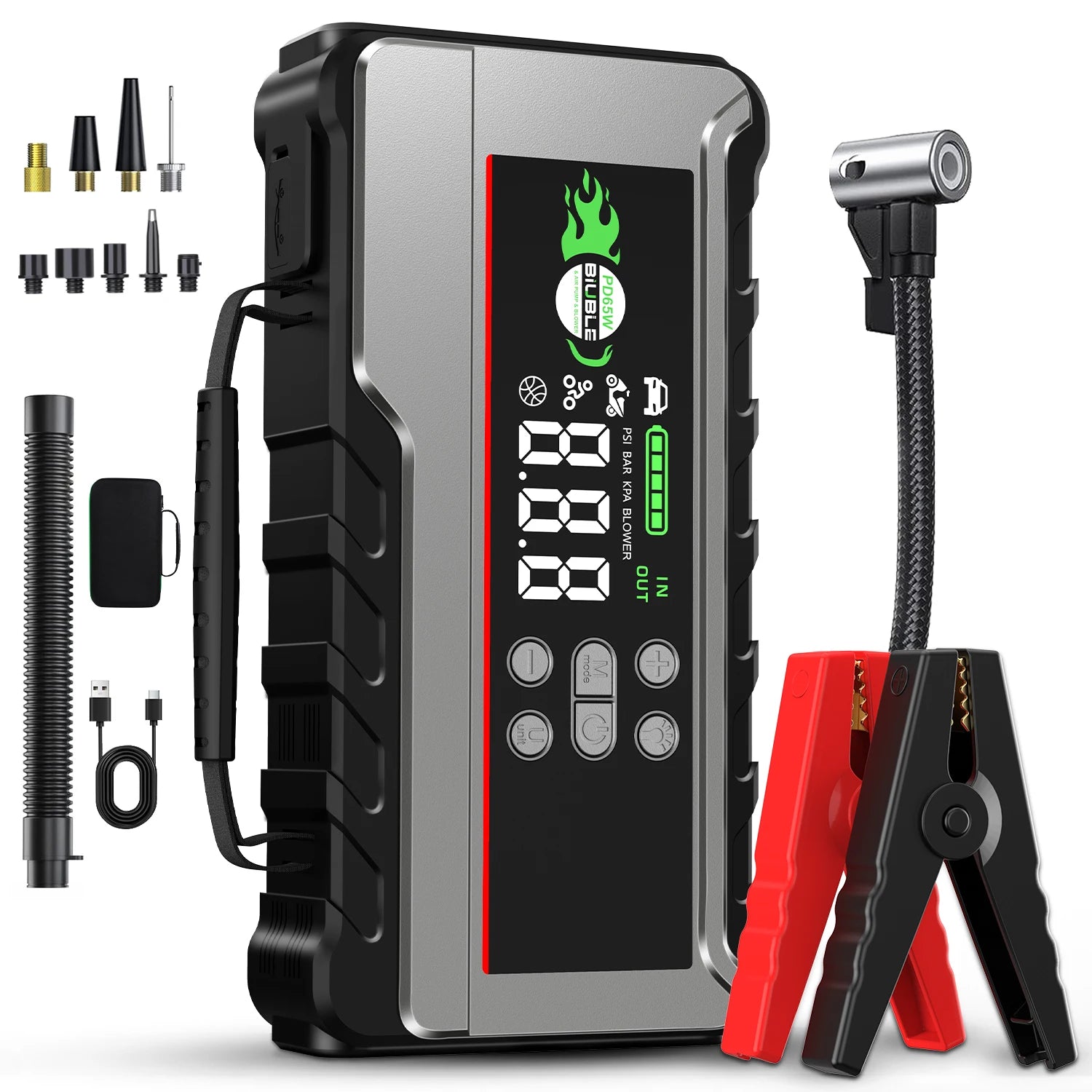 150PSI Air Pump Car Battery Emergency Boosters ,7000A/1500A PEAK Car Jump Starter Power Bank ,Portable Starting Device Car Starter New,Cars with USB Ports And LED Flashlight, Portable Car Jump Starter, Battery Jump Starter, E