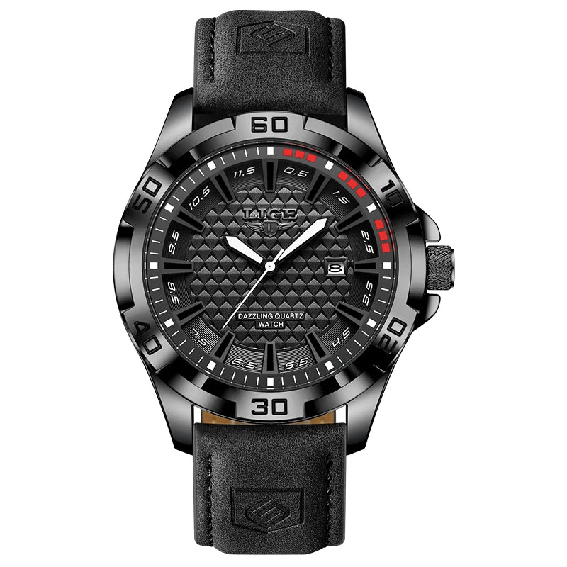 LIGE Man Luxury Brand Watch Waterproof Luminous Date Men's Quartz Wristwatch Stainless Steel Fashion Sports Men Watches