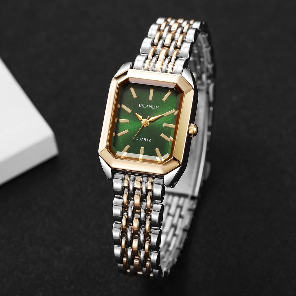 Fashion Rectangle Women Watches Steel Strap Ladies Quartz Wrist Watch Reloj Mujer Girls Clock Gift(Without Box)