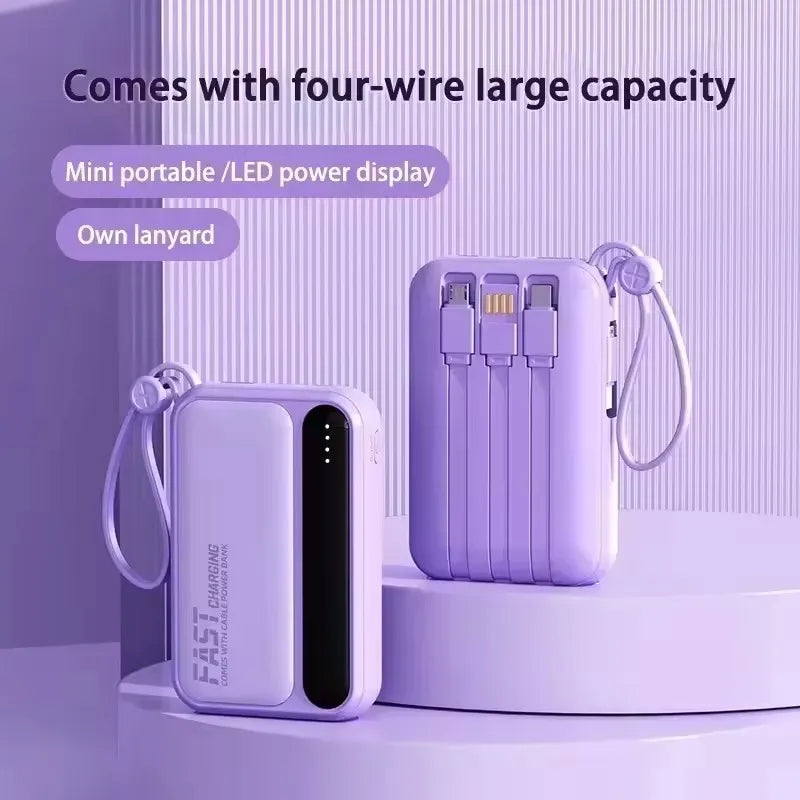 50000mAh 120W Portable Power Bank Large Capacity 4 in1 Cable Intelligent Digital Display Light Fast Charging Mobile Power Supply