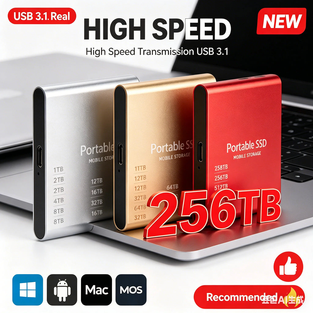12TB External SSD Portable USB C Solid State Drive Ultra Thin Powerful Performance Game File Storage