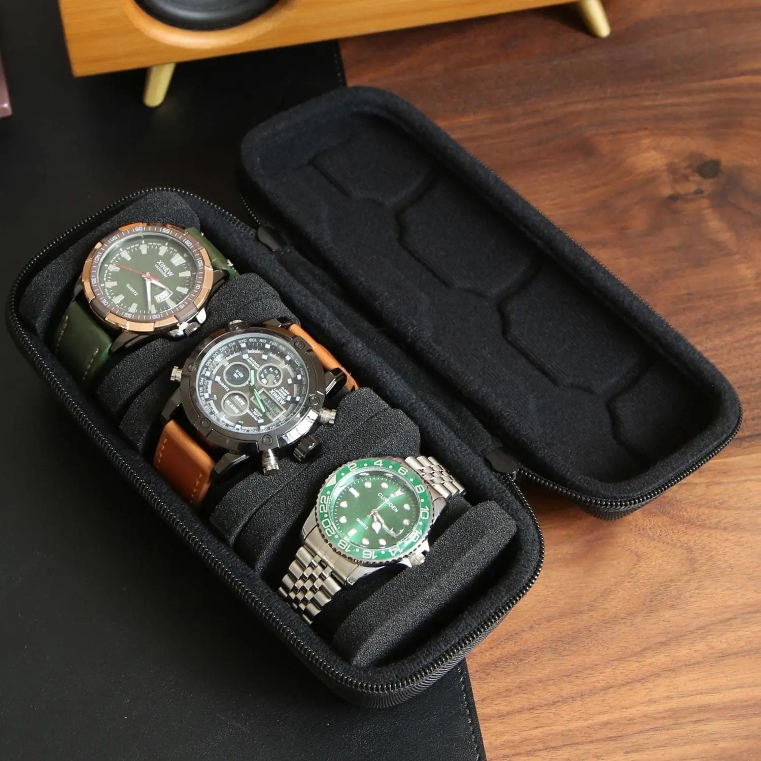 Travel Watch Box Organizer Portable Waterproof Watch Storage Box EVA Travel Watch Carrying Case Smart Watches Men & Women Gift