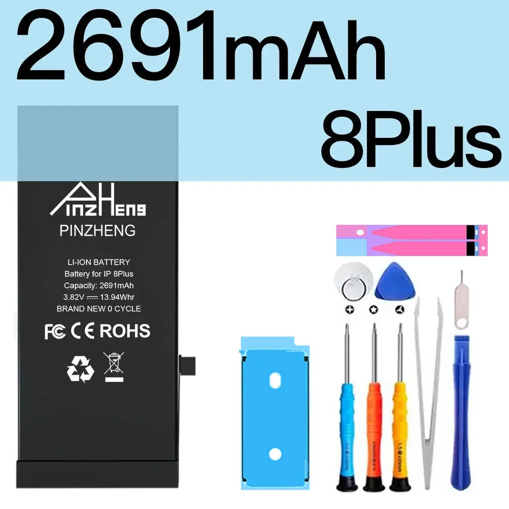 PINZHENG Real High Capacity Battery For iPhone 5S SE 6 6S 7 8 Plus X Xr Xs Max Phone Replacement Bateria Warranty One Year