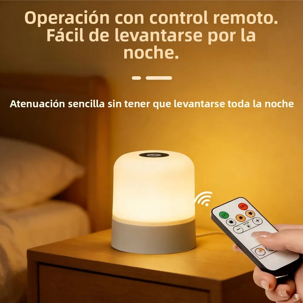 LED Touch Switch Night Lamp Remote Control Rechargeable Three Colors Dimmable Light Timing Bedside Sleeping Reading Table Lights
