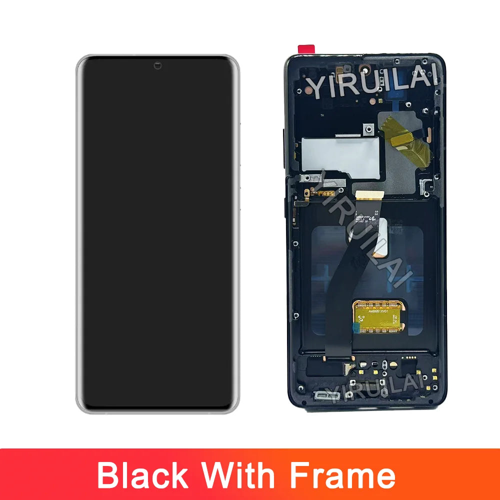 AMOLED S21 Ultra Screen with Frame for Samsung Galaxy S21 Ultra 5G G998B G998B/DS Lcd Display Touch Screen Digitizer Assembly