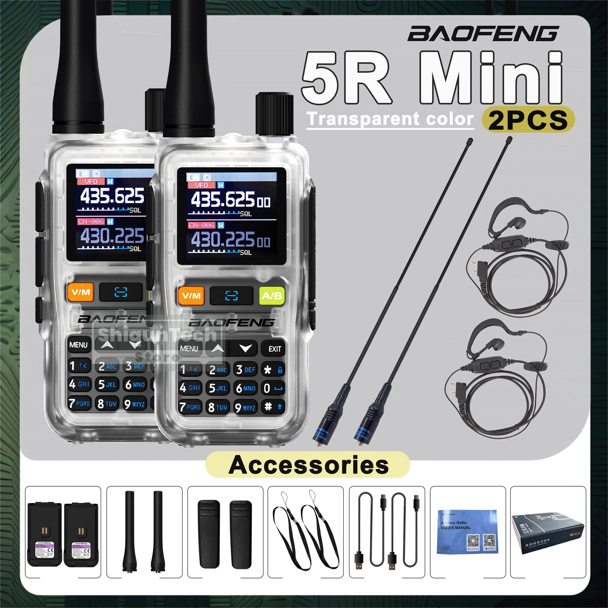 Baofeng UV 5R Mini Walkie Talkie Air Band UHF/VHF Dual Watch Dual PTT Bluetooth Programming Type-C Camping Ham Radio Upgrade 5R