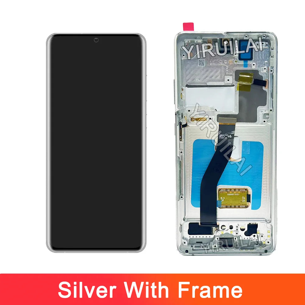 AMOLED S21 Ultra Screen with Frame for Samsung Galaxy S21 Ultra 5G G998B G998B/DS Lcd Display Touch Screen Digitizer Assembly