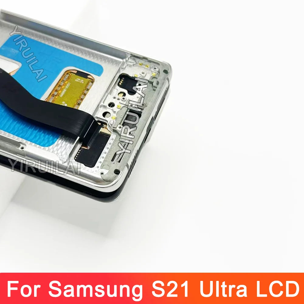 AMOLED S21 Ultra Screen with Frame for Samsung Galaxy S21 Ultra 5G G998B G998B/DS Lcd Display Touch Screen Digitizer Assembly