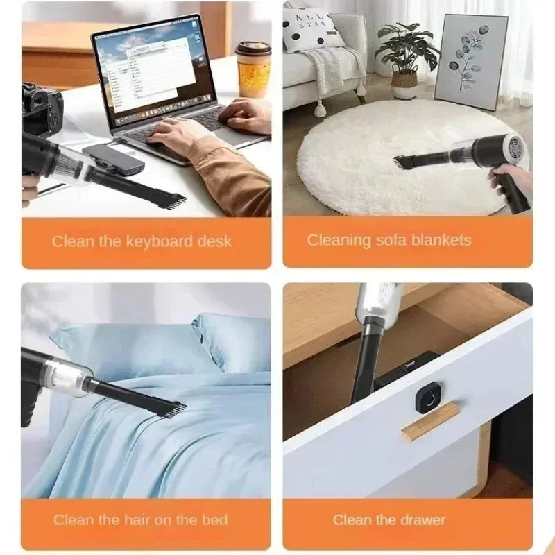 2900000PA Wireless Car Vacuum USB Charging 1200mAh Wet Dry Dual-use Cleaner Cordless Handheld High-power Vacuum Cleaner 2026﻿