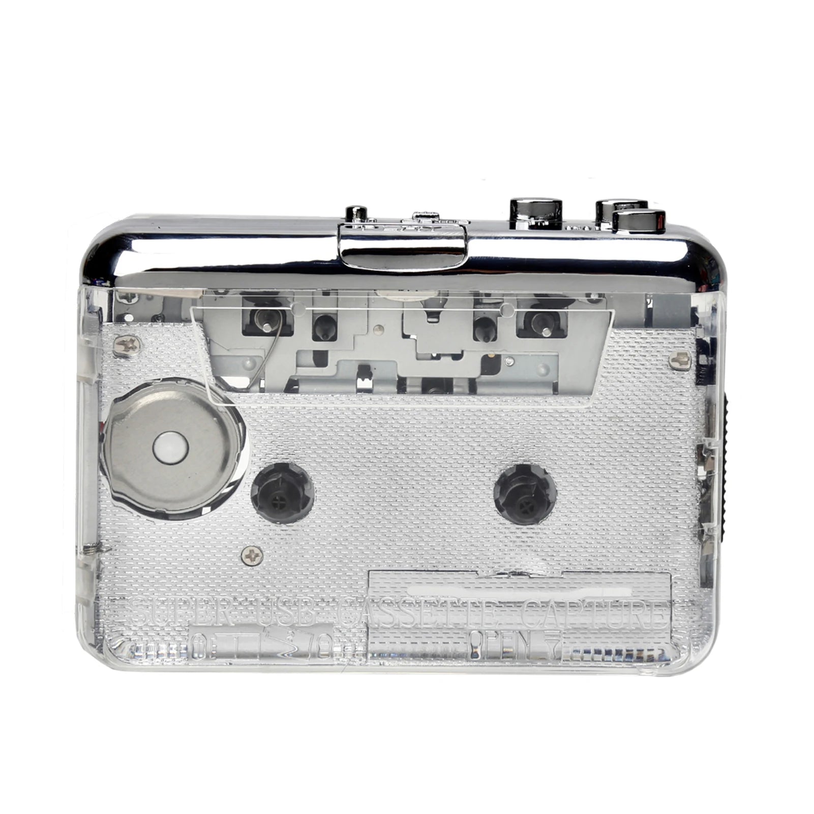 TON010 Cassette Player Portable Tape Recorder To Mp3 Full Transparent Shell USB Cassette Capture To MP3 Format Tape Music Player