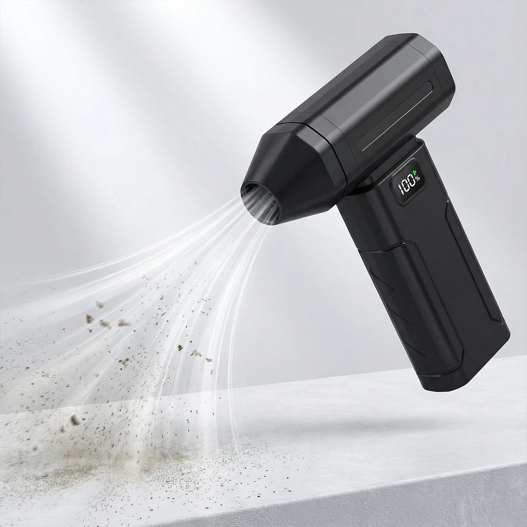 Electric Air Duster 450000RPM High Speed Turbo Jet Fan Rechargeable Compressed Air Blower Screen Display for Dust Snow Cleaning