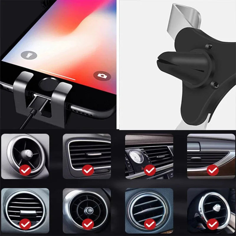 Gravity Car Holder For Phone in Car Air Vent Mount Clip Cell Holder No Magnetic Mobile Phone Stand For iPhone 13 Xiaomi Samsung