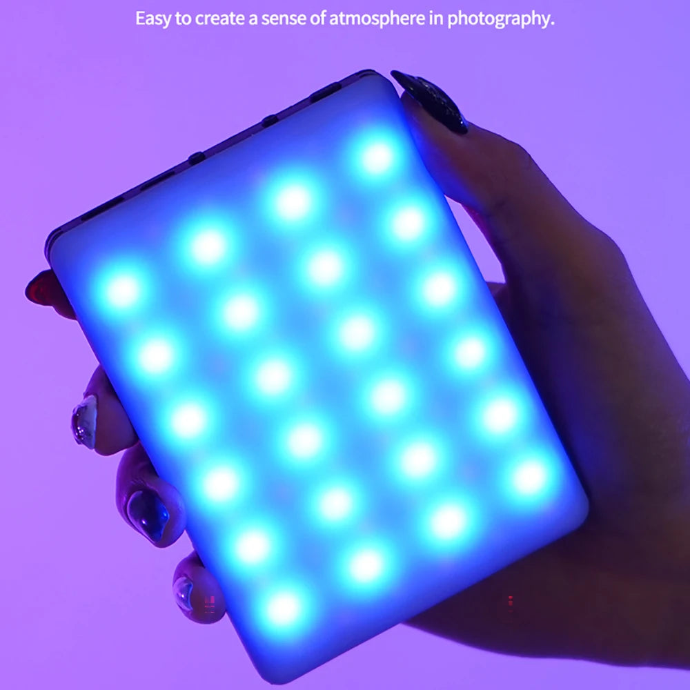 Mini Fill Light RGB LED Straight Pocket Video Photography Lighting Pocket Live Vlog Clip for Phone iPhone iPad Laptop Camera