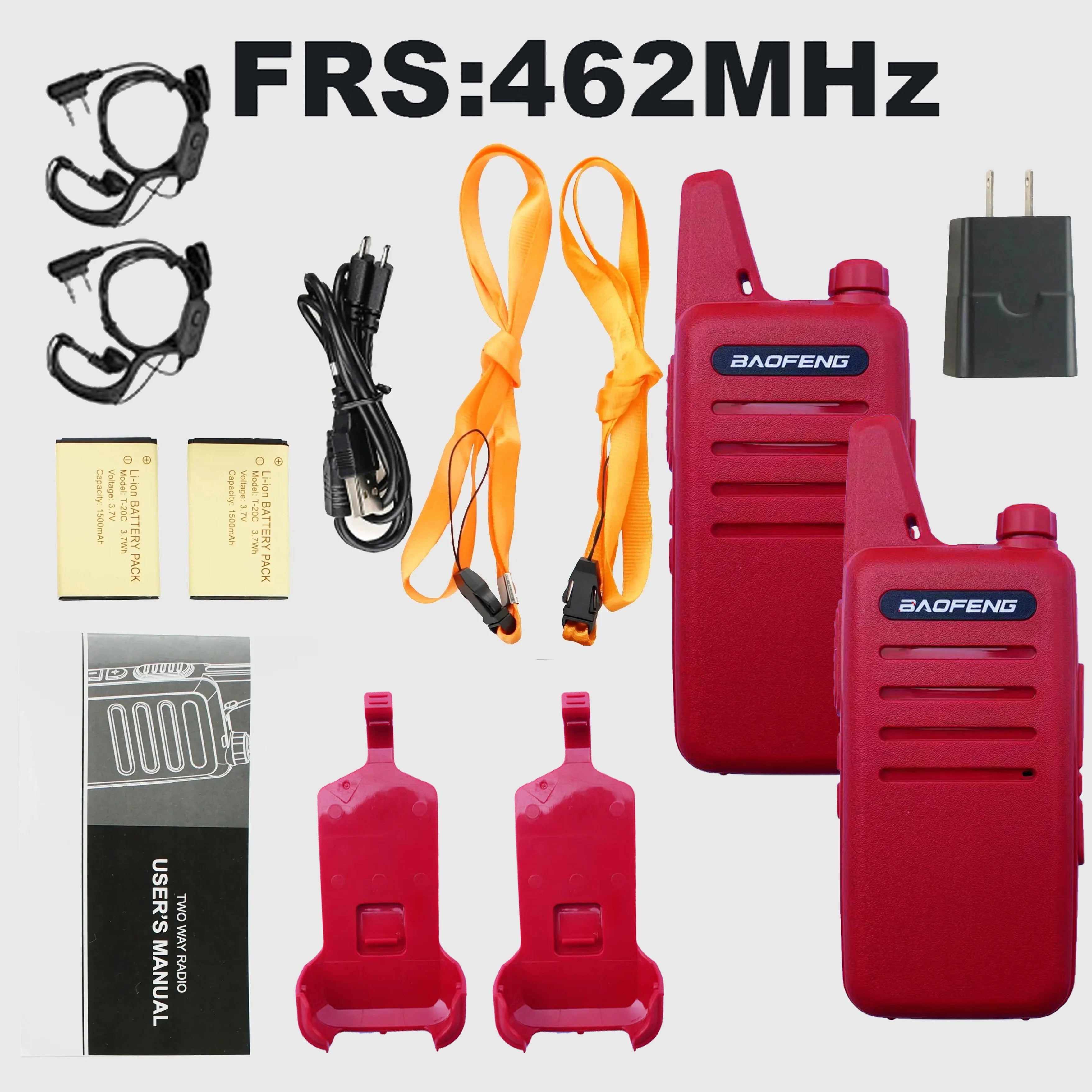2pcs Baofeng VT-C2 FRS/PMR Hiking Mini Two Way Radio 2 Watt Walkie Talkie for Christmas Gift