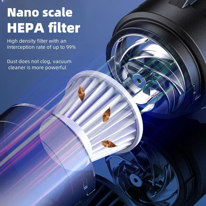 Wireless 6000PA Wireless Car Vacuum Cleaner Household Small Rechargeable Handheld Powerful Vacuum cleaner Home Appliance