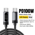 Essager Digital Dispaly USB C Cable For iPhone 17 16 Xiaomi Huawei 100W PD Fast Charging For Macbook iPad Type C to Type C Cable