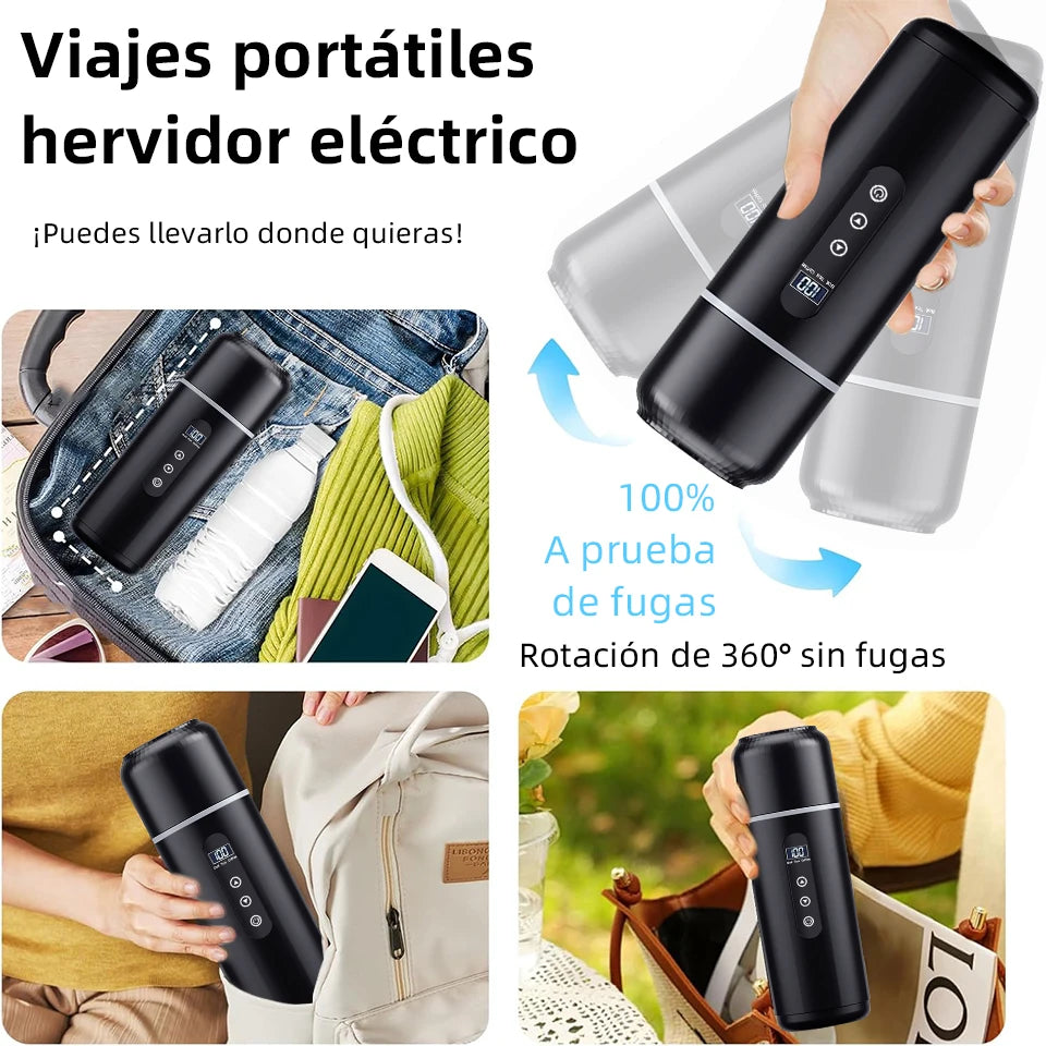 Electric Kettle 12V24V Portable Car Heating Cup 500ml Travel Heating Touch Screen Intelligent Adjustable Temperature Thermal Cup