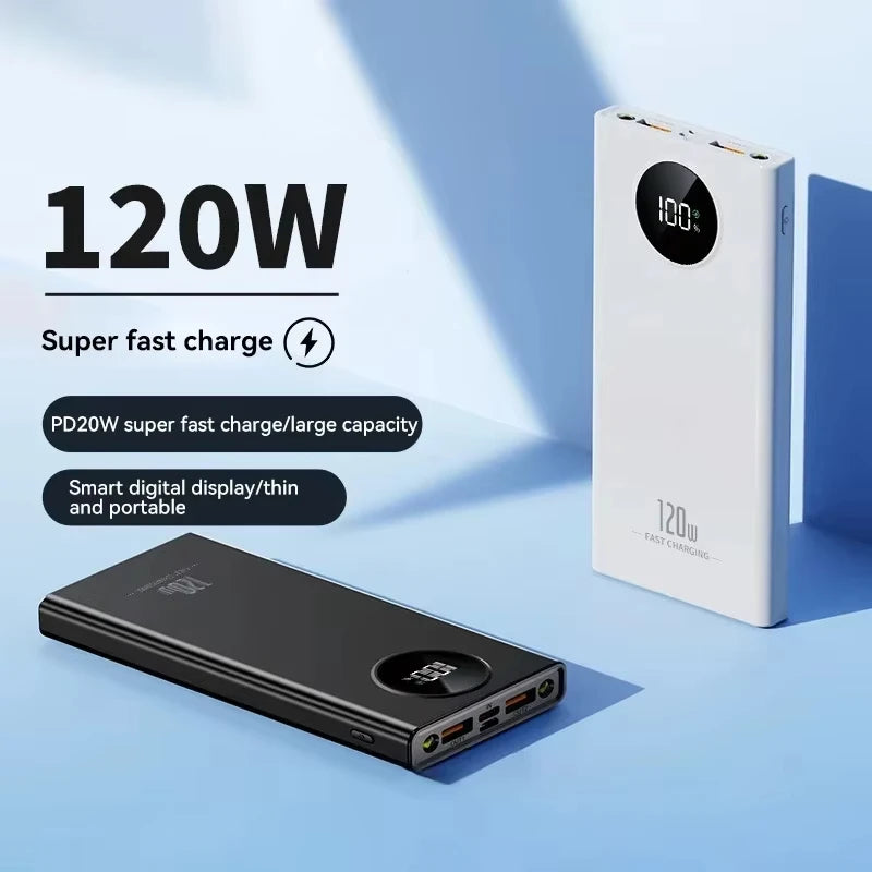 500000mAh Power Bank 120W Super Fast Charging PD20W Dual Way Digital Display Airplane Safe CCC For iPhone Samsung Xiaomi