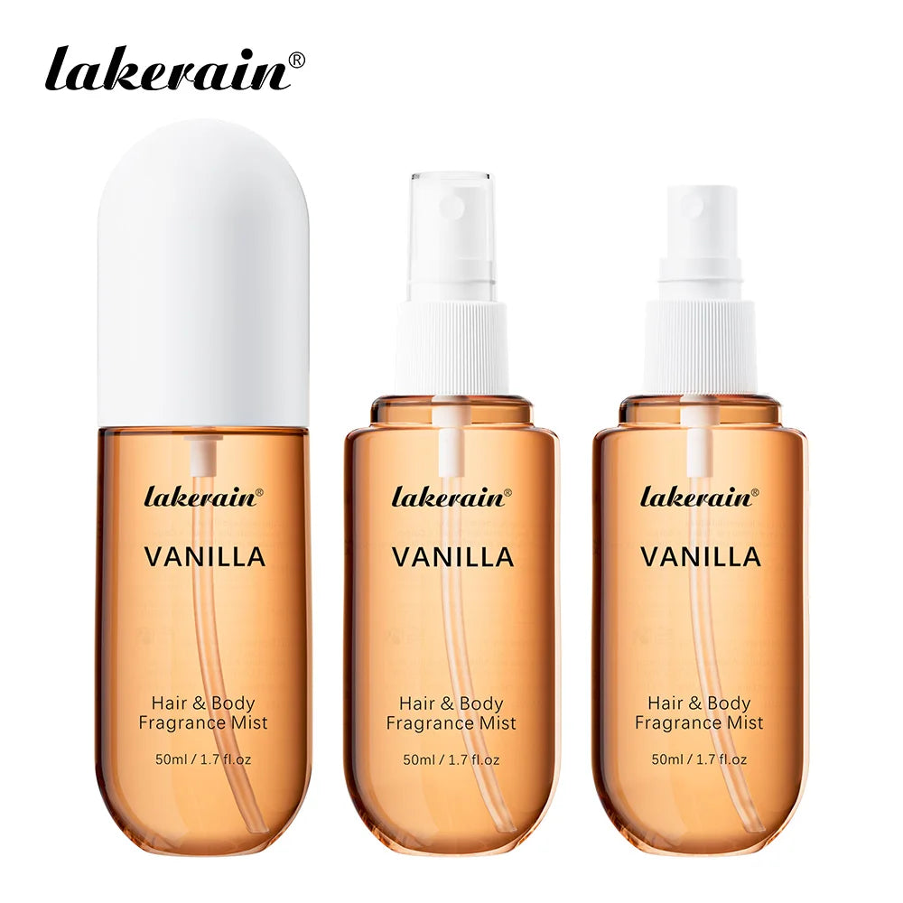 2 Pcs Vanilla Rose Fragrance Spray Hair & Body Fragrance Mist Fresh Long Lasting Fragrance Perfume Travel Size Freshener Spray