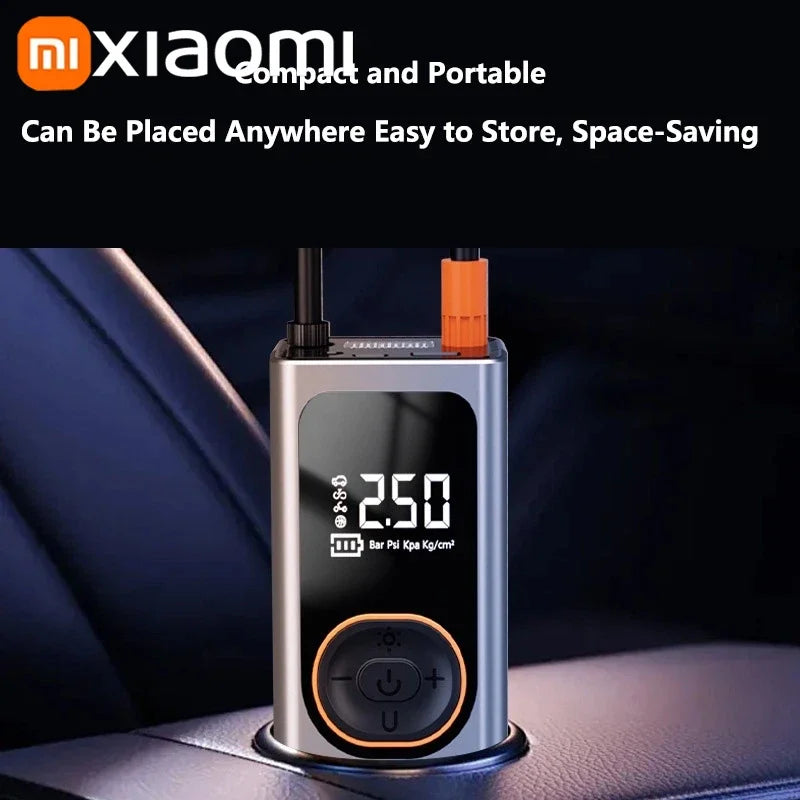 Xiaomi Wireless Car Air Pump Quick Charging Intelligent Digital Tire Pressure With LED Emergency Light Cars Motorcycles Bicycles