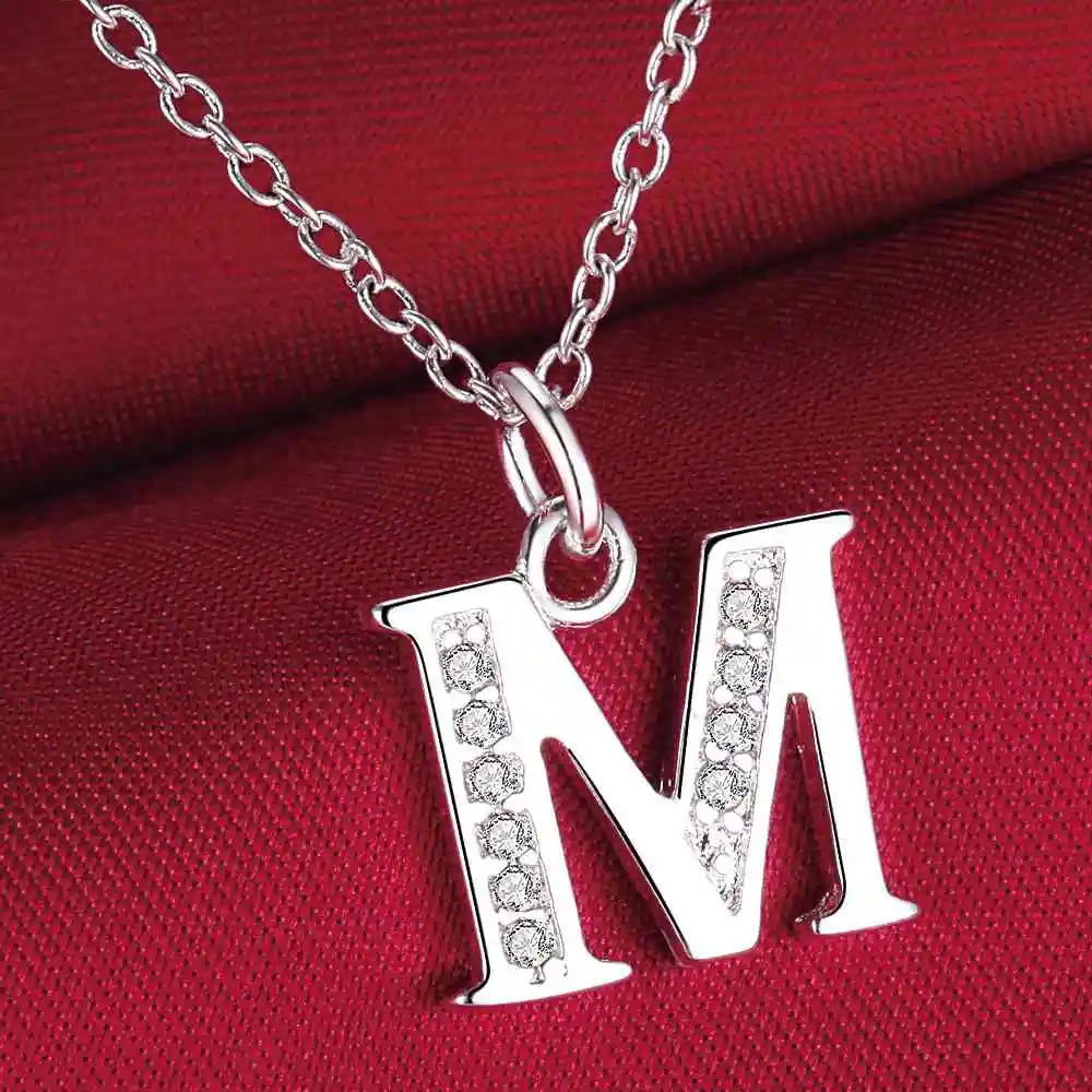 925 Sterling Silver 26 Letters Necklace Pendant for Women Wedding Engagement Jewelry Fashion Classics Gift Party High quality