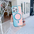 Luxury Metal Lens for MagSafe Magnetic Phone Case For iPhone 16 Pro Max 15 14 13 12 11 Wireless Charging Discolour Color Cover