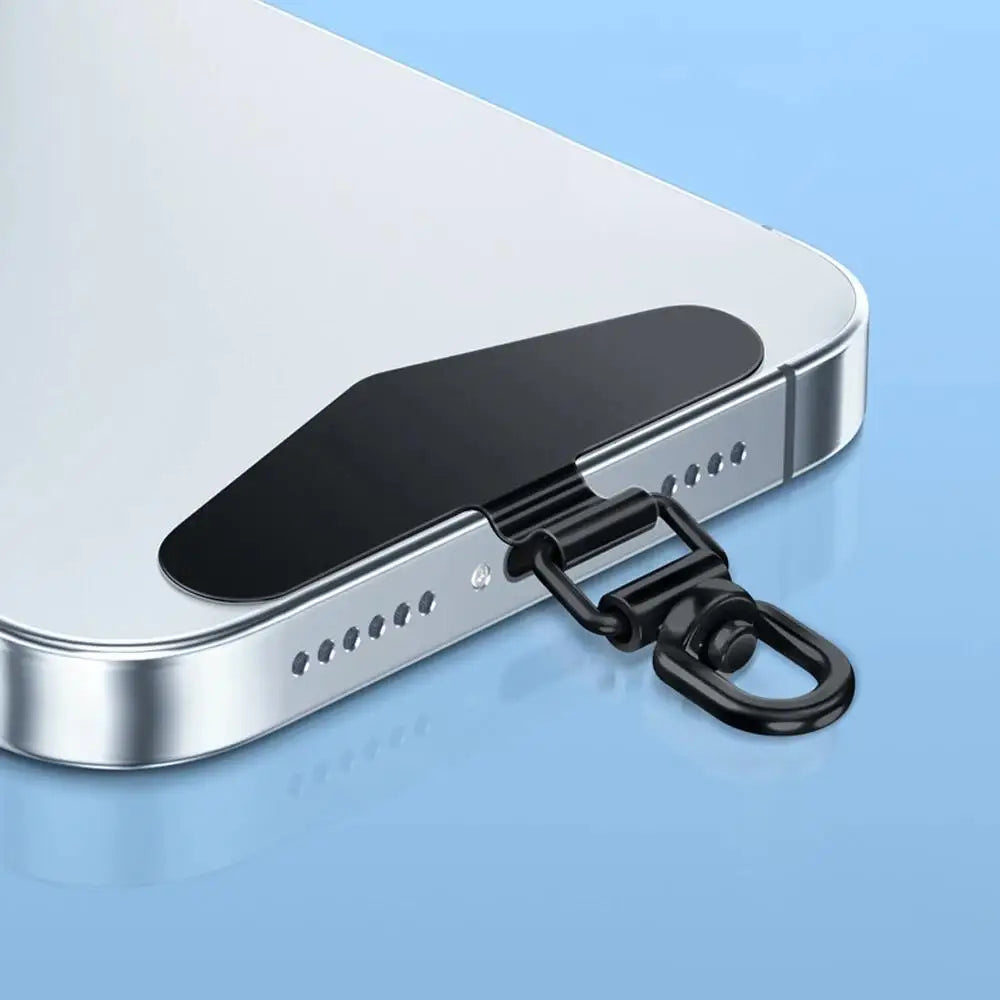 1-4Pcs New Upgrated 360 Rotatable Stainless Steel Phone Tether Metal Patch Gasket PLR Cellphone Lanyard Safety Connecter Piece