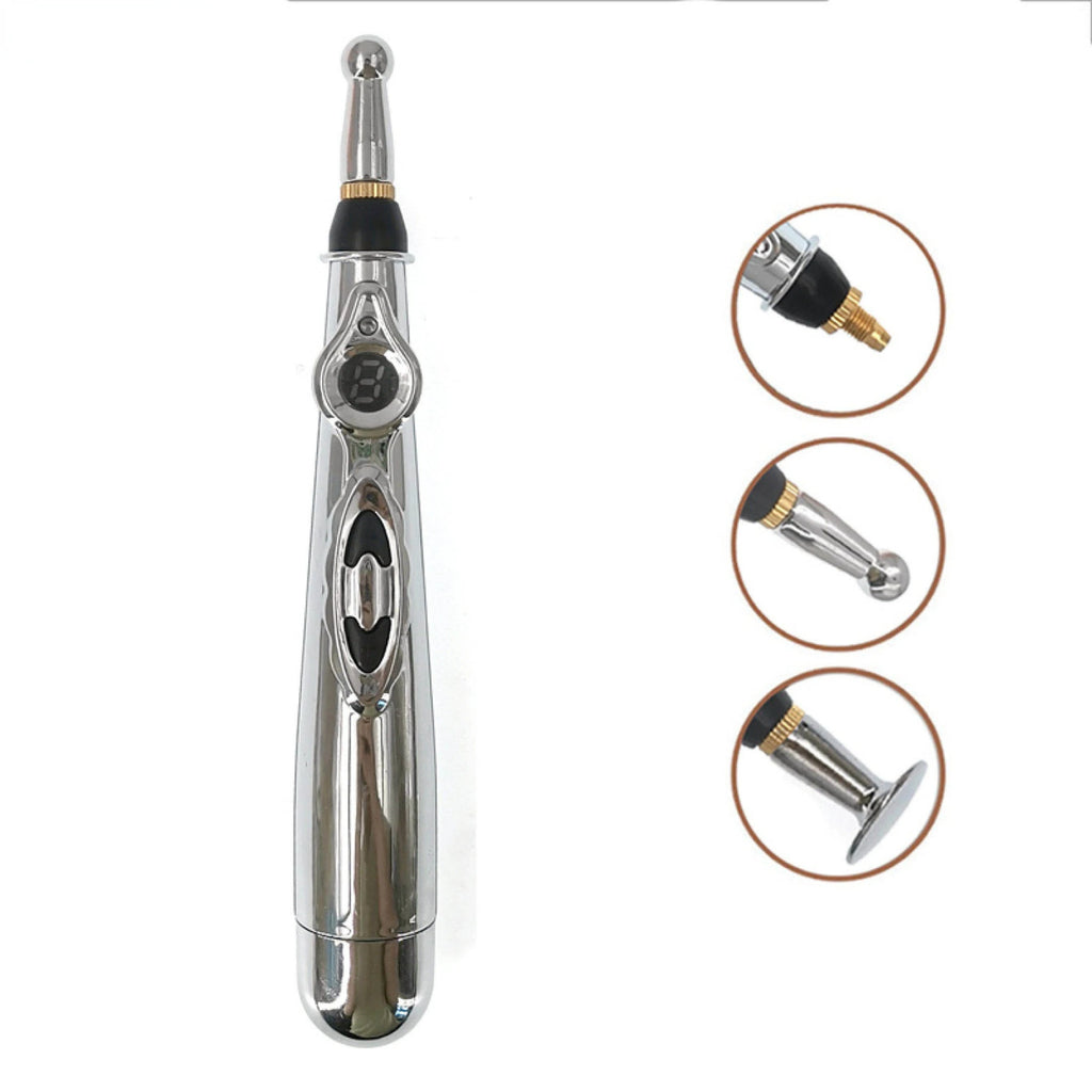 2/5 Heads Electric Acupuncture Point Massage Pen Meridian Energy Massage Pen Pain Relief Therapy Back Neck Face Beauty Roller