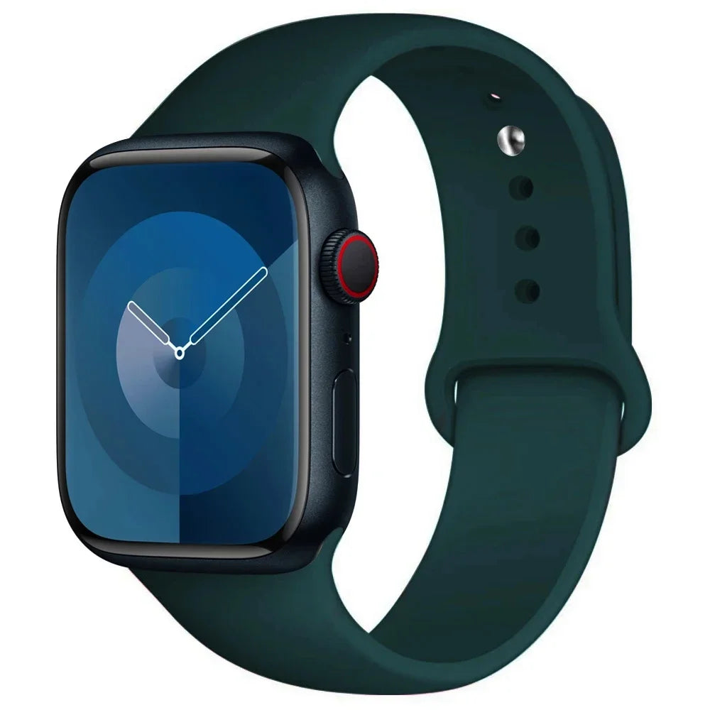 Silicone Band For Apple Watch strap 44mm 45mm 40mm 41mm 42-46mm 49mm sport bracelet iwatch series 11-10-9-8 7 6 5 4 SE-Ultra 2/3