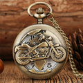Vintage Bronze Train Locomotive Steampunk Quartz Pocket Watch Necklace Pendant with Chain Best Gift for Men Women reloj bolsillo