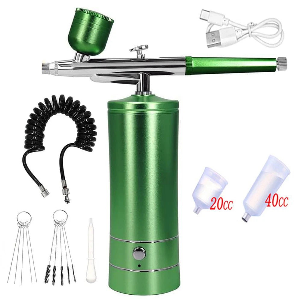 Airbrush with Compressor Portable Airbrush Paint Spray Mini Spray Gun Wireless Air Brush Painting Airbrush Kit with Compressor