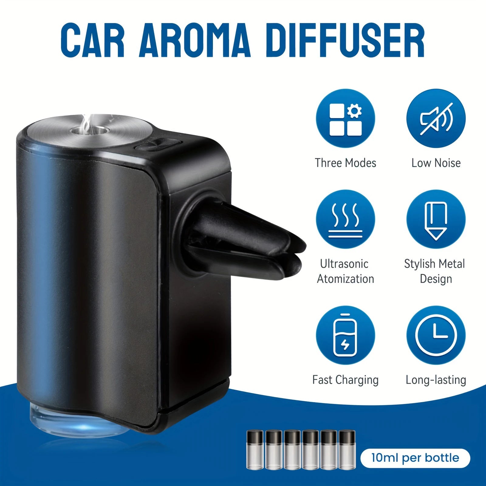 New Car Air Freshener Smart Auto Aroma Diffuser Car Air Vent Essential Oil Mist Humidifier Fragrance Diffuser Aromatherapy ﻿