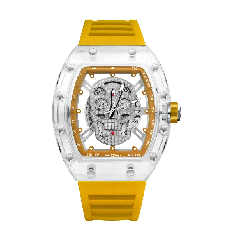 Luxury Quartz Men’s Wristwatch Male Watch for Man Watches Mechanical 2025 Trend Automatic Transparent Ghost Head Waterproof