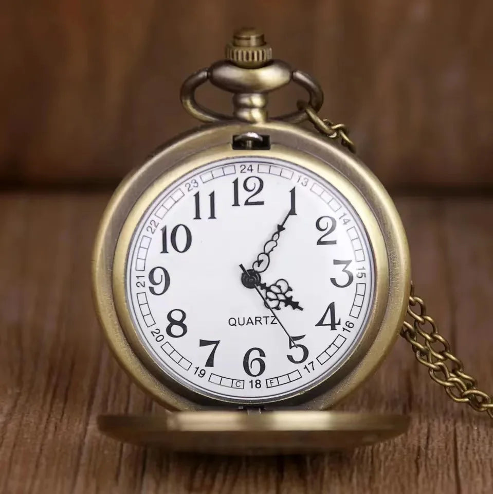 Hollow retro petal flip fashion round wall watch ancient flip pocket watch jewelry wall watch classic style pocket watch gift