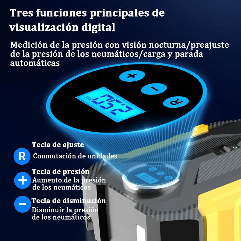 Portable Automobile Air Compressor Digital Tire Inflation Pump LED Lamp Tire Compression Pump Compressor For Car Motorcy