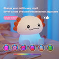 Pink Axolotl LED Night Light USB Rechargeable Touch Lamp 3 Levels Brightness Timing Light Cute Animal Bedside Lamp Gift for Kids