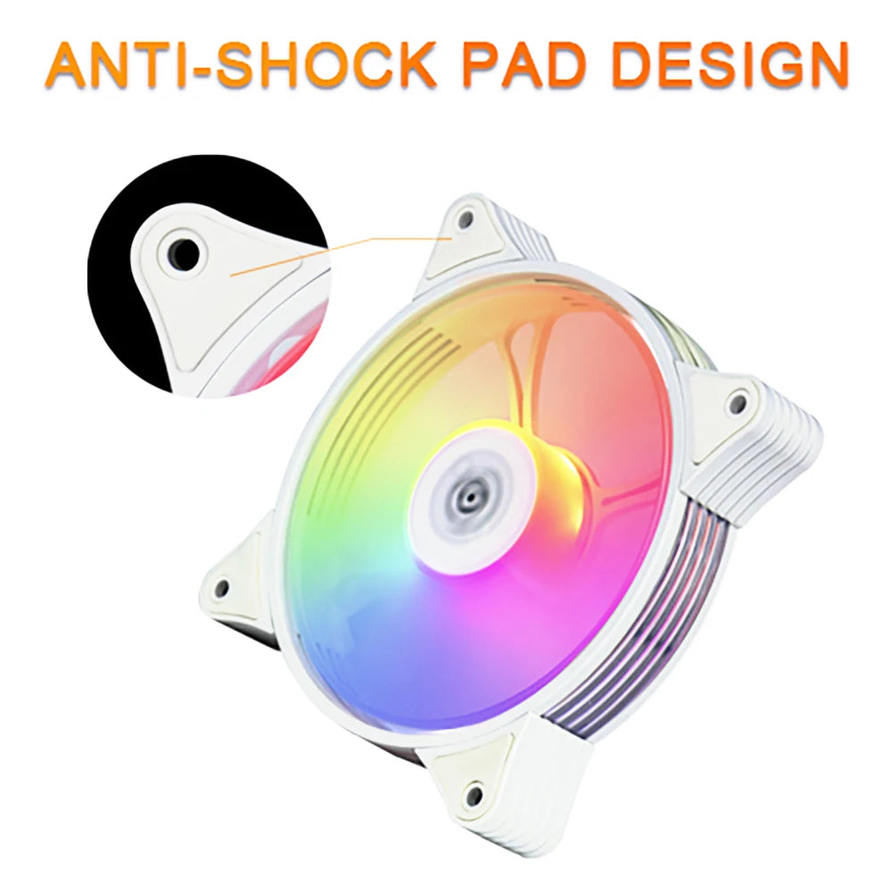 Aigo AR12 White 120mm PC Computer Case Fan Cooling Cooler 6PIN Adjustable RGB Led 12cm Mute Ventilador Adjust Speed 5V ARGB Fans